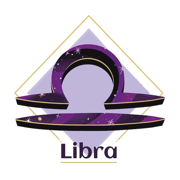 Hand drawn flat design libra logo