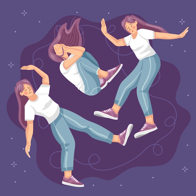 Vector hand drawn flat design people falling collection