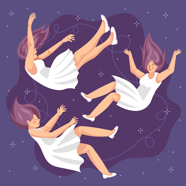 Vector hand drawn flat design people falling collection