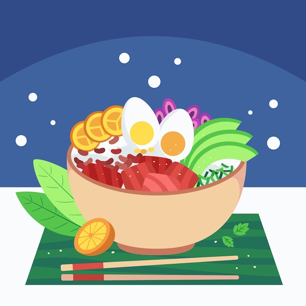 hand drawn flat design poke illustration
