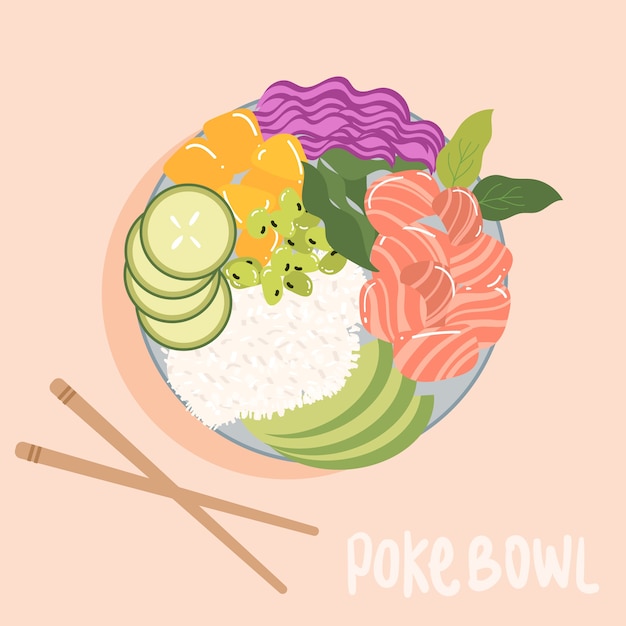 Vector hand drawn flat design poke illustration