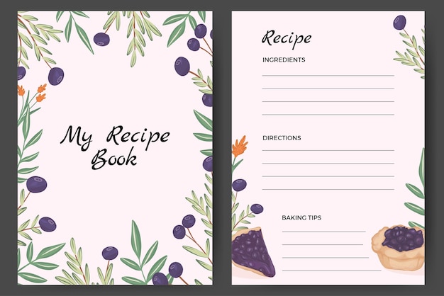 Hand Drawn Flat Design Recipe Book