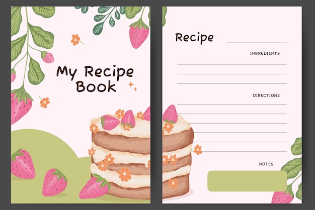 Hand Drawn Flat Design Recipe Book