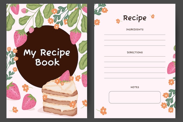 Hand Drawn Flat Design Recipe Book