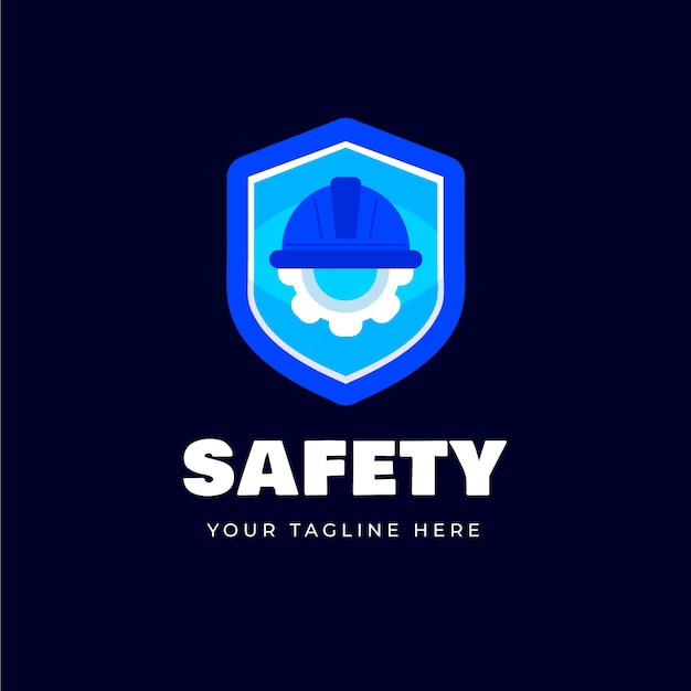 Hand drawn flat design safety logo template