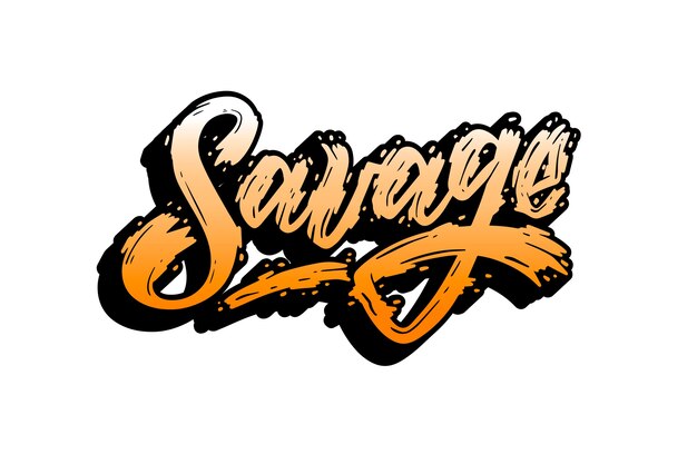 Vector hand drawn flat design savage logo template