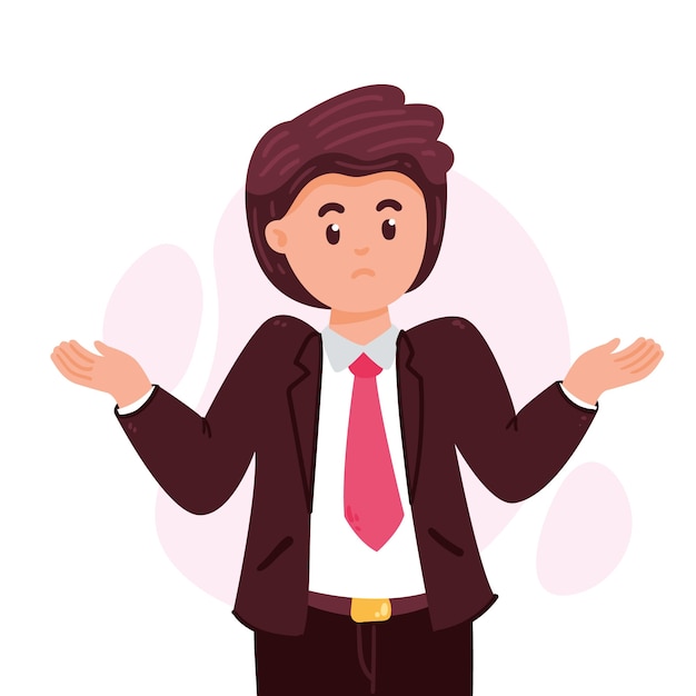 Vector hand drawn flat design shrug illustration