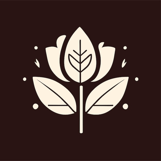 Hand drawn flat design simple flower outline