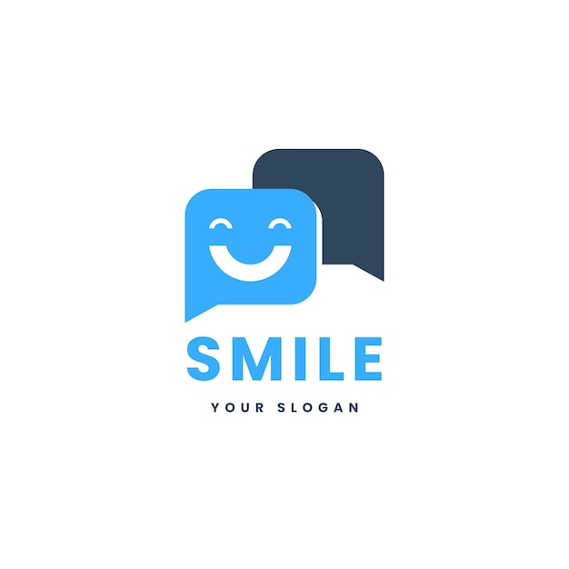 手描きのフラットなデザインの笑顔のロゴ