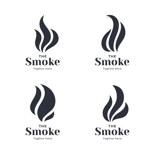 Vector hand drawn flat design smoke logo template