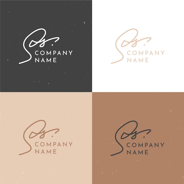 Hand drawn flat design ss logo template