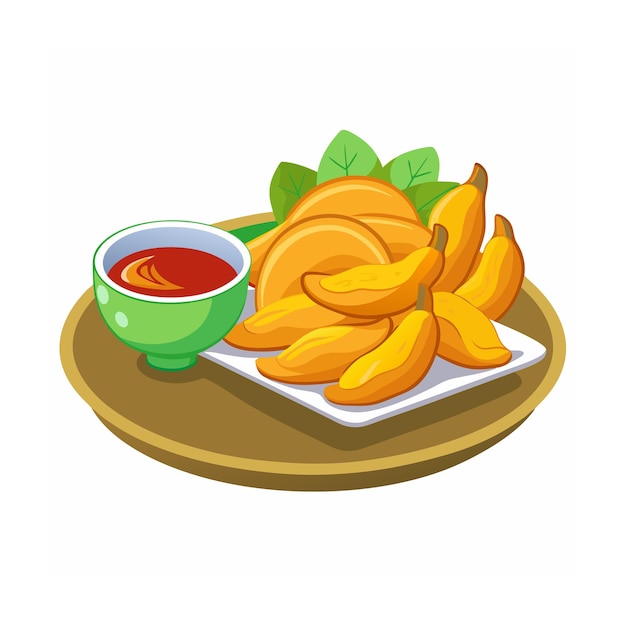 手描きのフラットデザインのタイ料理イラスト