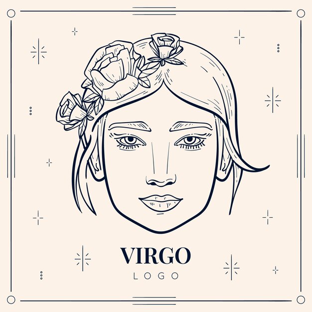 Hand drawn flat design virgo logo