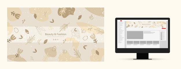 hand drawn flat design youtube banner