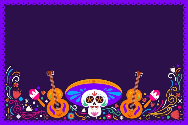 手描きのフラットdiademuertos背景