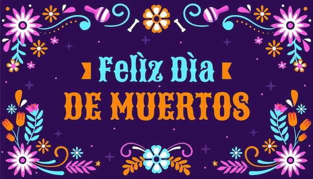 手描きのフラットdiademuertos背景