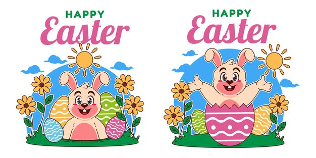 hand drawn flat easter background