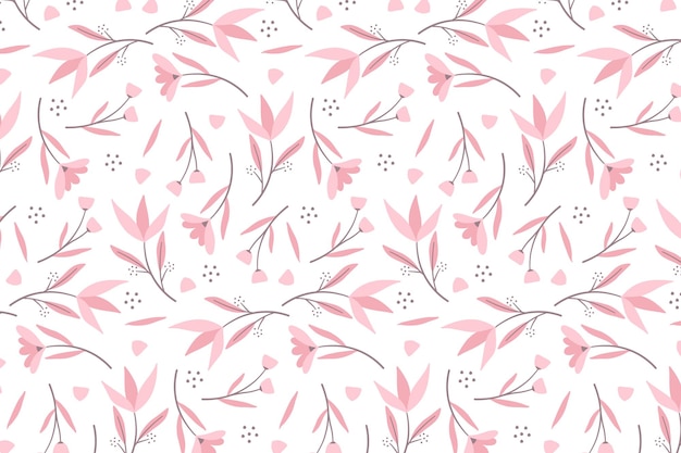 Vector hand drawn flat floral pattern flower background fall season