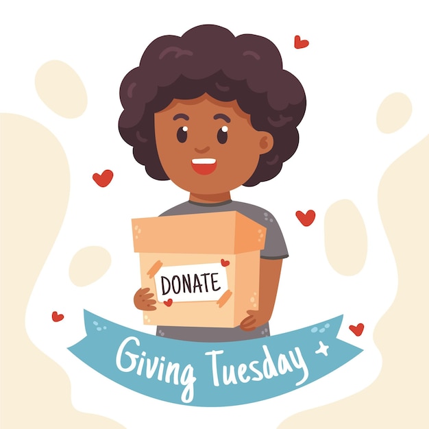 hand drawn flat giving tuesday illustration