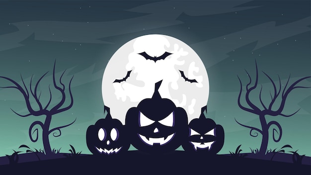 Hand Drawn Flat Halloween Background