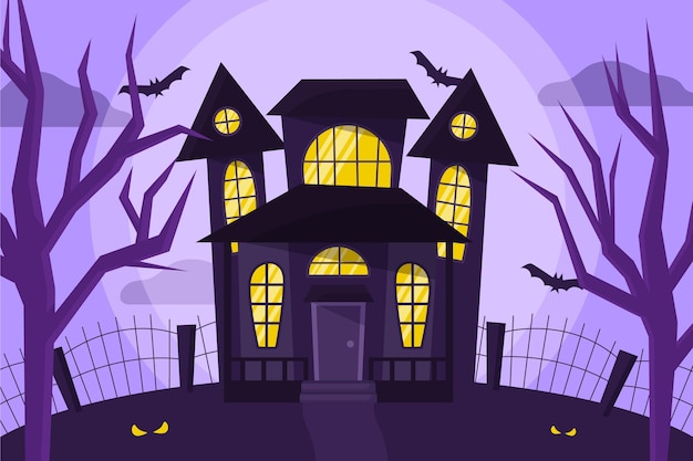 Vector hand drawn flat halloween background