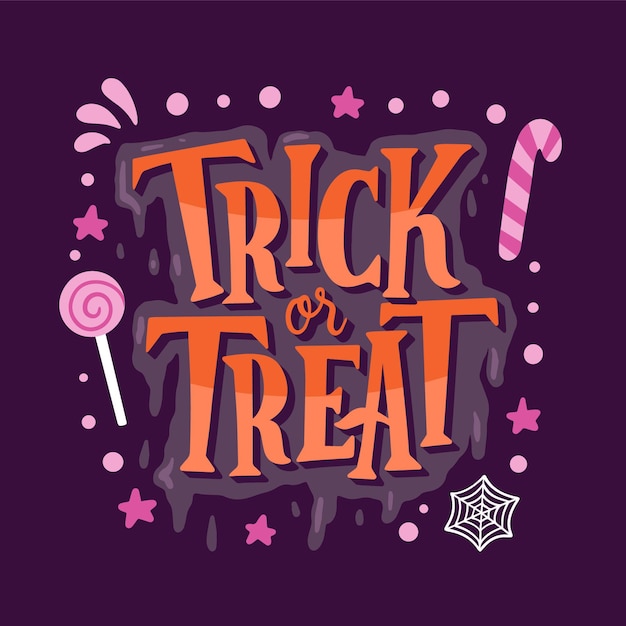 Vector hand drawn flat halloween lettering