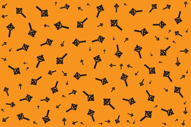 Vector hand drawn flat halloween pattern design