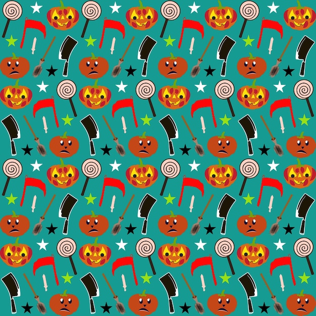 Hand drawn flat halloween patterns collection