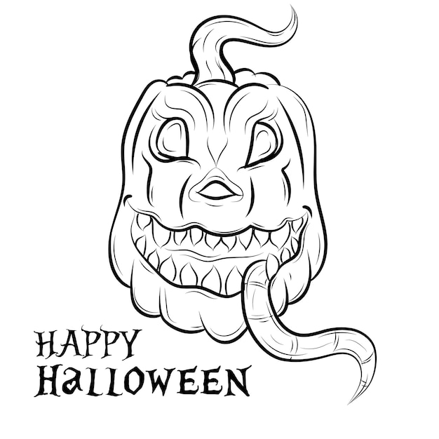 Hand drawn flat halloween