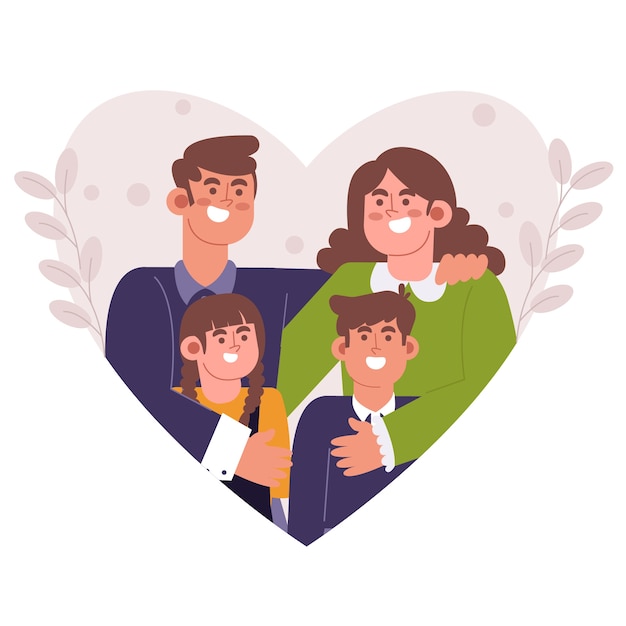 Vector hand drawn flat hug day illustration