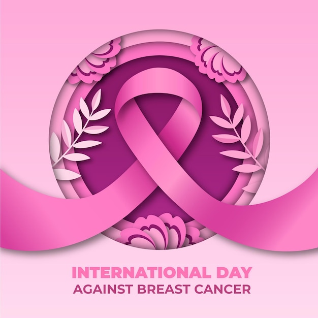 Hand drawn flat international day against breast cancer illustration