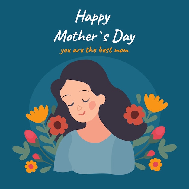 Hand drawn flat mothers day composition background