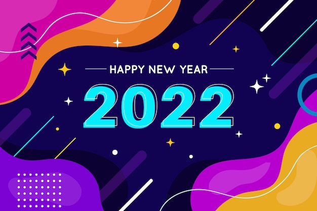 Hand drawn flat new year background