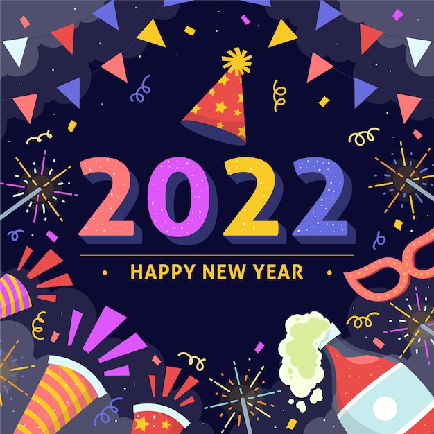 hand drawn flat new year illustration