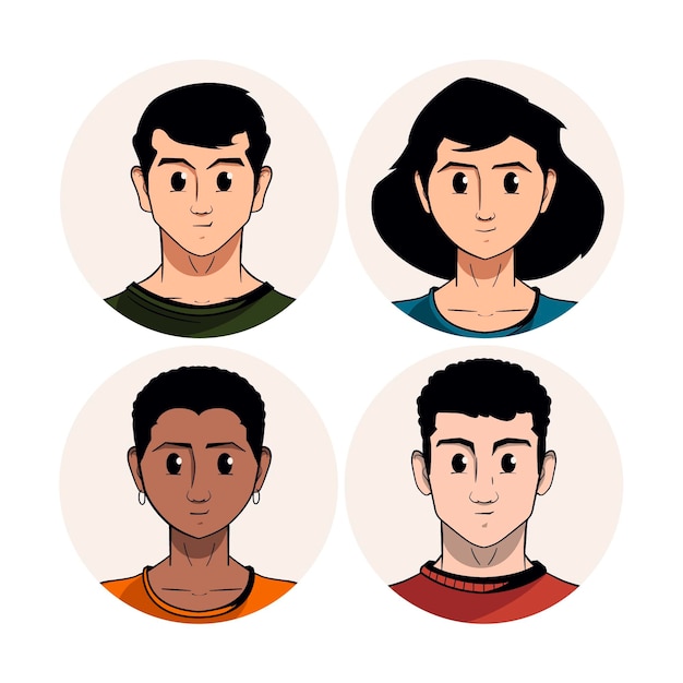 Vector hand drawn flat profile icon