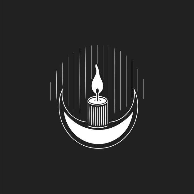 Vector hand drawn flat purple candles illustration