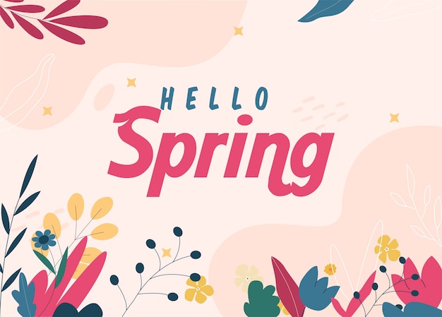 Hand drawn Flat spring poster 2