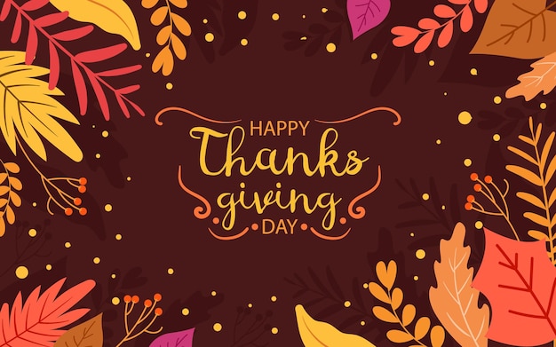 Hand drawn flat thanksgiving background