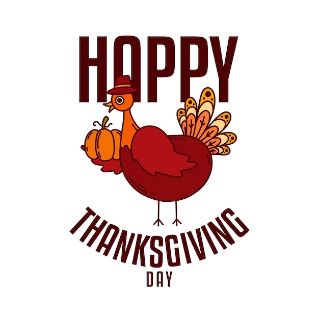 Vector hand drawn flat thanksgiving background