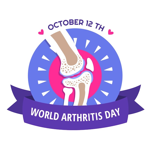 Hand drawn flat world arthritis day illustration