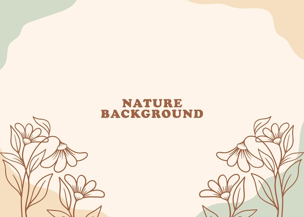 Vector hand drawn floral background template