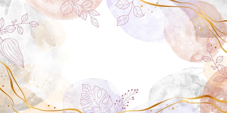 Vector 水彩のスプラッシュとドロップで手描きの花の背景 エレガントな抽象的な葉のデザイン