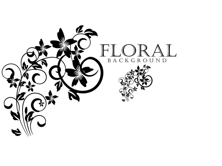 Vector hand drawn floral background