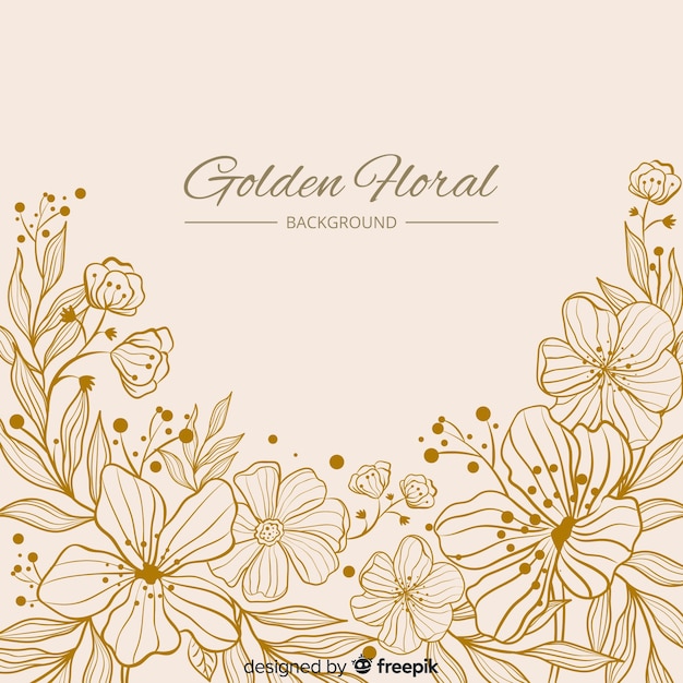 Vector hand drawn floral background