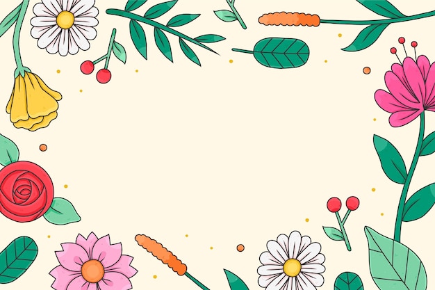 Vector hand drawn floral background