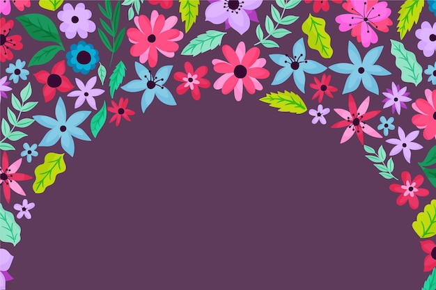 Vector hand drawn floral background