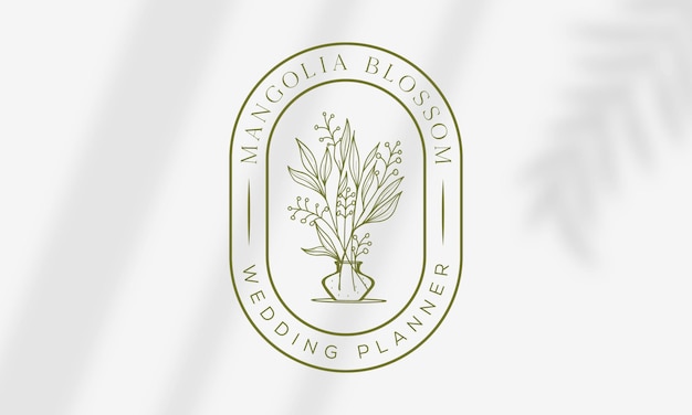 hand drawn floral botanical logo bundle illustration collection for beauty natural organic premium