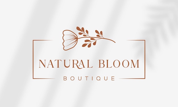 Hand drawn floral botanical logo bundle illustration collection for beauty natural organic Premium