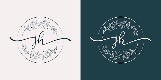 hand drawn floral botanical logo bundle illustration collection for beauty, natural, organic premium