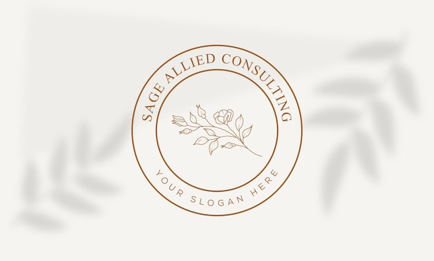 Vettore collezione di illustrazioni a fascio di logo botanico floreale disegnato a mano per bellezza, naturale, biologico premium